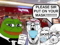 2soyjaks angry closed_eyes crying ear frog glasses irl_background mask open_mouth pepe stubble text tuxedo variant:excited_soyjak variant:reaction_soyjak variant:wojak // 900x680 // 89.8KB