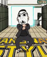animated clenched_teeth dance deformed distorted full_body gangnam_style glasses soyjak stubble text variant:cobson // 250x300 // 89.6KB