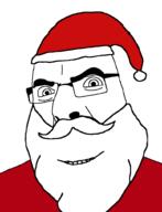 beard christmas clothes glasses hat mustache santa santa_hat smile soyjak variant:cobson white_hair // 775x1011 // 10.6KB