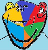 alternate colorful ear smile soyjak stubble variant:impish_soyak_ears // 574x596 // 111.6KB