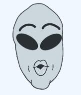 alien closed_mouth emoticon glasses grey_skin open_mouth soyjak variant:nojak // 443x523 // 8.2KB