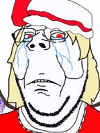 2soyjaks anime clothes crying ear flandre_scarlet glasses hair hat red_eyes sad smile soyjak stubble subvariant:wholesome_soyjak touhou variant:gapejak variant:impish_soyak_ears video_game wing yellow_hair // 600x800 // 147.7KB