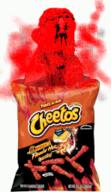 angry animated bag cheeto chip clenched_teeth distorted ear fire gif glasses red_skin soyjak stubble text variant:feraljak // 148x255 // 501.8KB