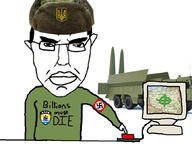 army azov_battalion camouflage clothes computer flag hat millions_must_die monitor rocket russo_ukrainian_war swastika text ukraine variant:chudjak // 867x681 // 111.4KB