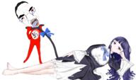 anime arm bernkastel bloodshot_eyes blue_hair bow bowtie breasts chud crying death deformed dress foot full_body girl glasses hair hand hanging laying_down leg long_hair nazism open_mouth redraw resting ribbon subvariant:chudjak_front suicide swastika tail twp umineko variant:chudjak vein video_game // 3437x2025 // 836.6KB
