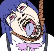 anime blue_hair bwc bwc_girl furude_rika glasses hanging higurashi rope suicide variant:gapejak_front // 768x719 // 34.6KB