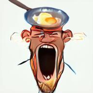 ai_generated angry animated ear egg food fume glasses hothead open_mouth red soyjak stretched_mouth stubble variant:markiplier_soyjak // 512x512 // 392.0KB