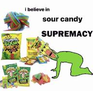 candy clothes ear food full_body glasses green hat kneel oh_my_god_she_is_so_attractive open_mouth sour sour_patch_kids soyjak stretched_mouth stubble text variant:markiplier_soyjak yellow // 828x817 // 146.2KB