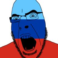angry country flag glasses luhansk open_mouth soyjak stubble variant:cobson // 721x720 // 11.2KB