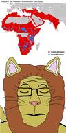 africa animal animated closed_eyes closed_mouth country ear glasses its_over lion map music sound soyjak tail text variant:markiplier_soyjak video whisker // 1000x2000, 30s // 3.3MB