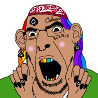 6ix9ine earring hand open_mouth painted_nails rapper soyjak stubble variant:cobson // 850x850 // 2.8MB