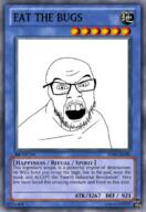 angry card eat_the_bugs glasses open_mouth soyjak stubble text variant:feraljak yugioh // 419x610 // 320.8KB