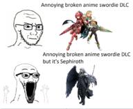anime arm concerned dlc frown glasses hand hands_up japan open_mouth soyjak soyjak_comic stubble text thing_japanese variant:classic_soyjak variant:wewjak vidya // 680x561 // 271.4KB
