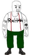 1488 angry boot closed_mouth clothes full_body nazism shaved suspenders swastika tattoo variant:chudjak // 1228x2160 // 563.5KB