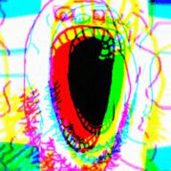 3dgifmaker animated crazed glitch no_nose open_mouth soyjak stubble variant:gapejak // 200x200 // 1.1MB