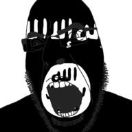 angry arabic_text flag glasses isis open_mouth soyjak stubble text variant:cobson // 721x720 // 23.0KB