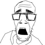 clothes glasses half_life open_mouth scientist soyjak stubble variant:unknown video_game // 500x500 // 12.1KB