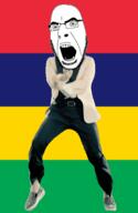 angry animated country dance flag flag:mauritius full_body gangnam_style glasses irl mauritius open_mouth soyjak stubble variant:cobson // 300x460 // 498.7KB