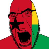 angry country flag glasses guinea_bissau open_mouth soyjak stubble variant:cobson // 721x720 // 24.6KB