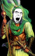 angry clothes feather flag glasses open_mouth prophet_muhammed_(pbuh) scepter shia soyjak stubble sword variant:cobson // 1125x1776 // 492.5KB