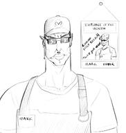 cap closed_mouth clothes ear employee_of_the_month glasses hair hat mcdonalds mustache redraw soyjak sunglasses suspenders text variant:chudjak // 1176x1241 // 440.5KB
