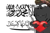 black_skin firearm flag flag:taliban glasses grey_skin gun heart holding_heart holding_object pashtun rifle smile soyjak stubble subvariant:wholesome_soyjak taliban text ttp variant:gapejak weapon // 1024x683 // 226.7KB