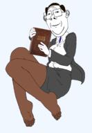 bible christianity clothes ear foot glasses hair holding_object necktie office_lady pantyhose protestant skirt smile subvariant:protestantjak toes wasp yuzugin // 1364x1968 // 397.9KB