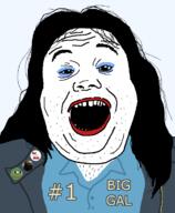 bane baneposting big_guy clothes frog hair makeup movie open_mouth pepe red_letter_media soyjak stubble text tranny transparent tv_(4chan) variant:alicia // 592x720 // 1.6MB