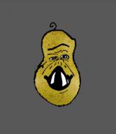 animated baby deformed food fruit gif mustache pear smile soyjak variant:jacobson // 579x670 // 169.7KB