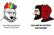 4chan colorful_hair devil fit_(4chan) flag glasses hair janny judaism lgbt nordic_chad open_mouth pedophile soyjak stubble tattoo text variant:classic_soyjak // 680x443 // 100.7KB