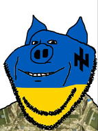 animal azov_battalion country ear flag nazi pig smile soyjak stubble ukraine uniform variant:impish_soyak_ears // 597x800 // 143.8KB