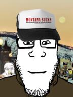 2soyjaks cap city closed_mouth clothes drugs evening glasses happy hat meth montana moon open_mouth smile soyjak stubble town united_states variant:feraljak variant:markiplier_soyjak // 600x800 // 355.8KB
