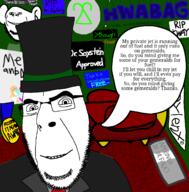 award carpet chair clothes glasses hat he_will_always_be_a_gem nail paper posted_it_again_award sign silver smile soyjak speech_bubble stubble suit tape text thrembo top_hat total_nigger_death total_tranny_death variant:cobson variant:impish_soyak_ears // 1291x1309 // 268.5KB