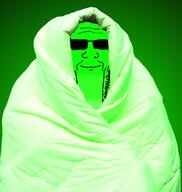 blanket calm closed_mouth comfy glasses glowie glowing smile soyjak stretched_mouth stubble sunglasses variant:markiplier_soyjak // 1377x1453 // 1.9MB