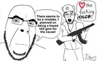 2soyjaks closed_mouth clothes dig_the_fucking_hole firearm gem glasses gun hat heart ias keyed looking_at_you meme neutral nigger open_mouth soyjak speech_bubble stubble text tranny variant:cobson variant:shirtjak // 1170x738 // 101.4KB
