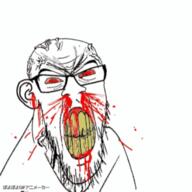 3dgifmaker angry animated blood bloodshot_eyes clenched_teeth cracked_teeth crying ear gif glasses red_eyes soyjak stubble tagme_3dgifmaker tagme_poyopoyo variant:feraljak vein // 642x642 // 6.0MB