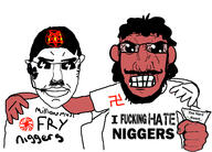 2soyjaks angry arm balding beard bloodshot_eyes cap clenched_teeth closed_mouth clothes crying ear fist friendship glasses hair hand hat holding_object i_hate mcdonalds millions_must_die mustache nazism neet neutral niggers o9a punisher_face racism red_skin schutzstaffel smile sonnenrad subvariant:chudjak_front subvariant:science_lover sunglasses swastika terrorgram text the_hard_reset tshirt variant:chudjak variant:markiplier_soyjak wagie wojak work working // 1459x1046 // 482.9KB