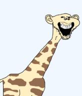 animal ear giraffe laughing open_mouth soyjak stubble subvariant:splicejak variant:impish_soyak_ears // 941x1101 // 20.1KB