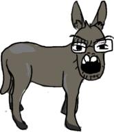 angry animal donkey full_body glasses open_mouth redraw stubble variant:feraljak // 535x620 // 55.1KB