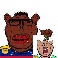 2soyjaks acne amerimutt award badge black_skin bulgaria clothes countrywar fat flag:bulgaria flag:venezuela front_facing glasses hair hand holding_object lips long_nails looking_at_you mucus mustache mutt nigger no_pupils open_mouth pedophile picture pig propeller_hat queen_of_spades ribbon smile stubble subvariant:impish_amerimutt subvariant:impish_front text unibrow variant:impish_soyak_ears venezuela wart yellow_teeth // 800x797 // 112.8KB