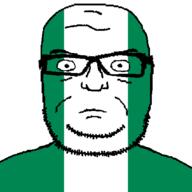 closed_mouth country flag glasses green nigeria serious soyjak stubble variant:seriousjak white // 850x848 // 10.9KB