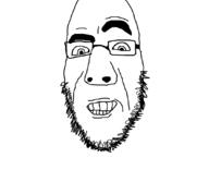 bald beard eyebrows eyes glasses looking_down mouth nose smile teeth uneven_eyebrows unknown variant:cobson // 1080x940 // 3.9MB