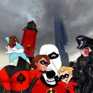 angry city devil flash glasses green_eyes half_life helen_parr horn monster mustache open_mouth pentagram queen_of_hearts queen_of_spades red_skin satanism shadowbashe soyjak star stubble the_incredibles variant:cobson viollet_parr // 720x720 // 500.6KB