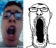 closed_eyes clothes diogo_mendes doggis ear glasses hair irl irl_background open_mouth pareidolia soyjak stretched_mouth stubble tiktok variant:james_youniverse water // 387x331 // 129.0KB