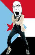 angry animated country dance flag gangnam_style glasses open_mouth south_yemen soyjak stubble variant:cobson yemen // 300x460 // 503.3KB