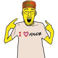 asian china clothes ear flag glasses hand hat heart i_heart_nigger i_love open_mouth pointing soyjak stubble tranny tshirt variant:shirtjak yellow_skin // 559x559 // 65.0KB