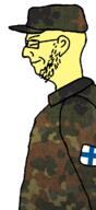 camouflage chin ear finland glasses patch side_profile slit_pupils soldier stubble variant:soydierjak yellow_skin // 330x720 // 240.1KB