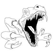 Variant:dinojak angry animal beard claws dino dinosaur eyes mouth_open screaming soyjak teeth template tongue // 1500x1500 // 322.8KB