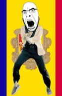 andorra angry animated country dance flag full_body gangnam_style glasses irl latin_text open_mouth soyjak stubble variant:cobson // 300x460 // 503.0KB