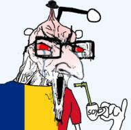 antenna bloodshot_eyes brain country crying cup drinking_straw flag glasses hand holding_object mug open_mouth reddit romania small_brain soyjak stretched_mouth stubble variant:classic_soyjak zoomed // 786x782 // 119.1KB